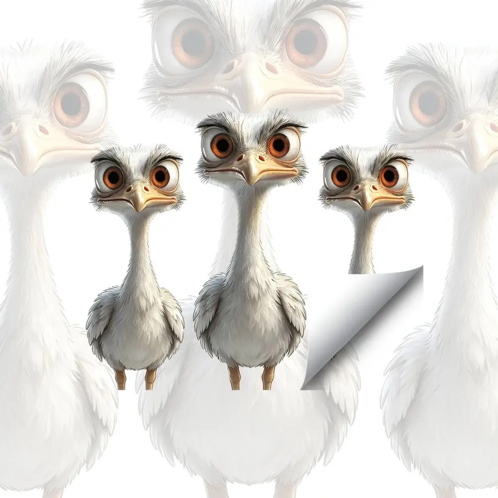 Creative Ostrich Design Static Window Film Adhesive Free Glass Sticker For Bedroom Kitchen Living Room Wall Decor