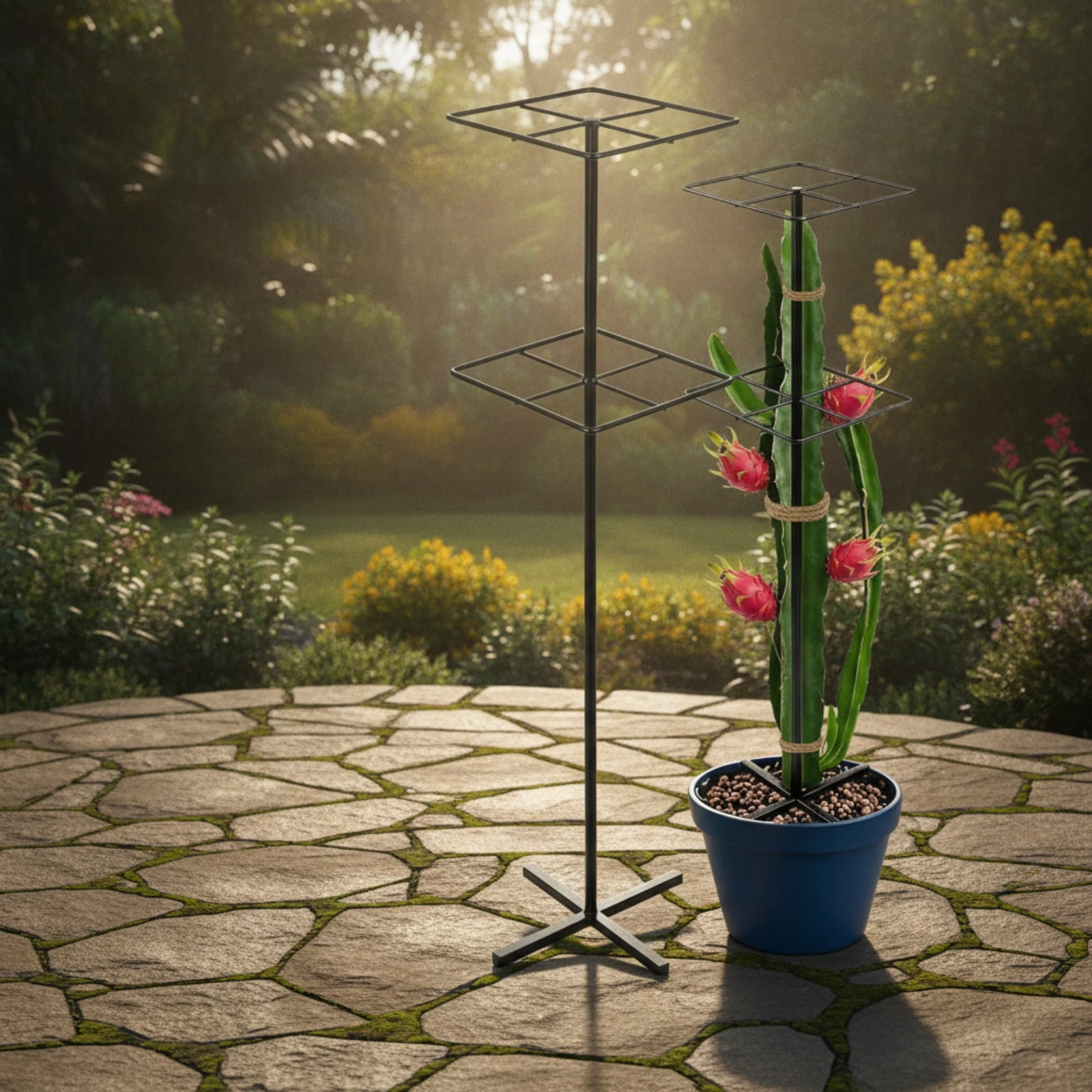Climbing Plant Support with Lattice Top Freestanding Garden Trellis Stand Metal Plant Structure Stable Heavy Duty for Gardeners