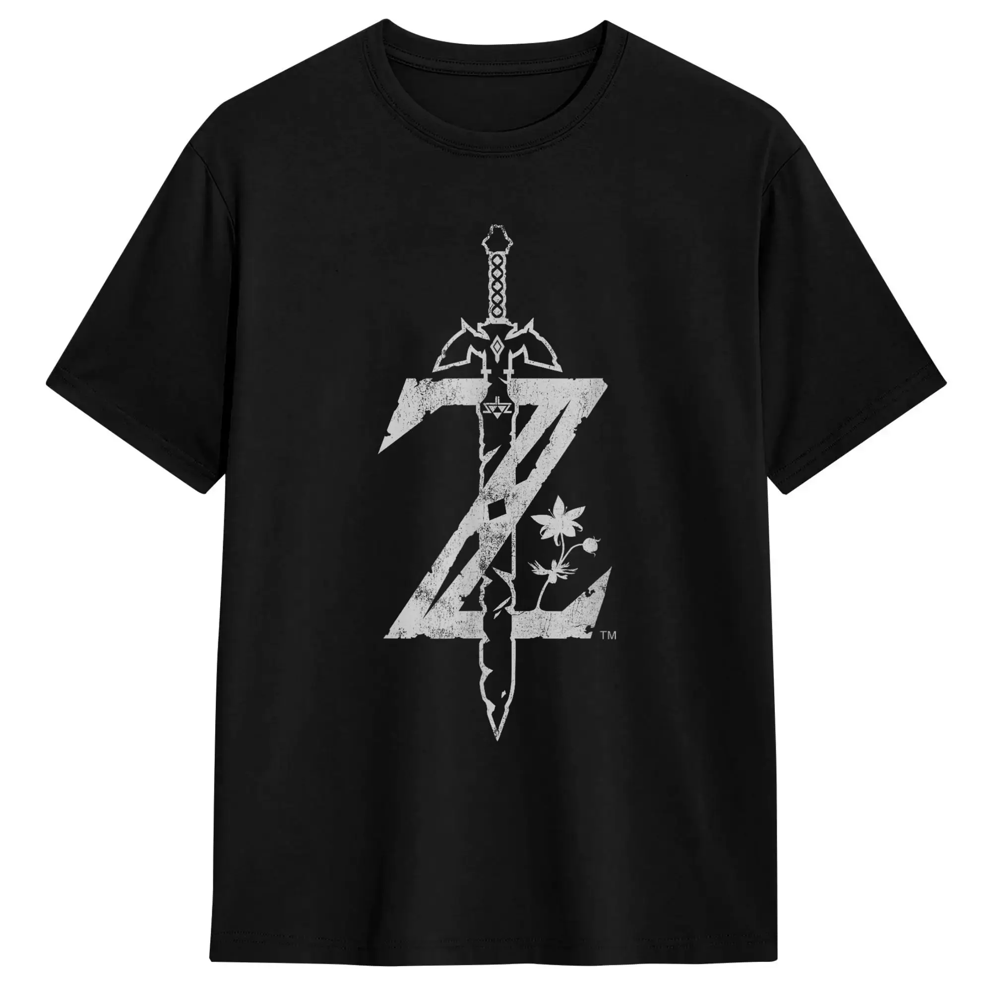Zelda Breath Of The Wild Logo T-Shirt Strand-Baumwoll-T-Shirts für Männer, bedrucktes T-Shirt, kurzärmelig, Vintage-Kleidung – Detail 1