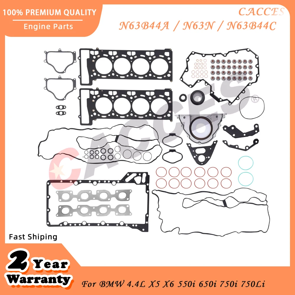 N63 B44 Комплект для ремонта двигателя Полный комплект прокладок головки для BMW 4.4 L 550I 650I 750I M5 M6 X5 X6 4.4L N63B44 N63B44A N64B44C N63N N63B