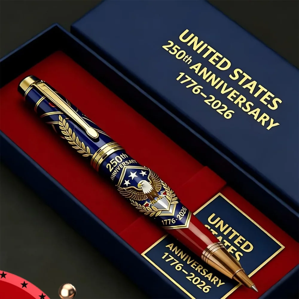 Stylo bille commémoratif du 250e anniversaire 1776-2026, stylo gel patriotique gravé pour hommes, avocats, passionnés d'histoire, cadeau souvenir