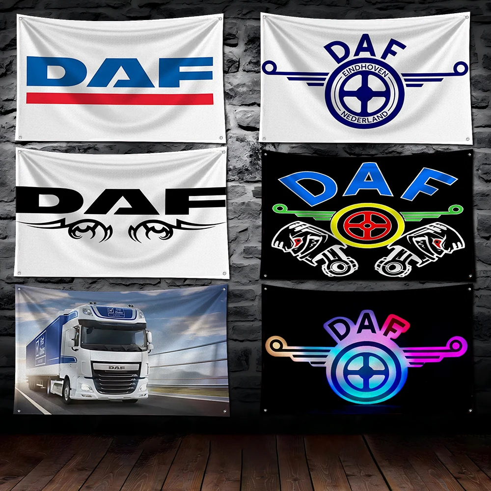 3x5 Ft  Flag DAF Truck Polyester Digital Printing Banner for Garage Wall Art Out Door Decoration With Brass Grommets