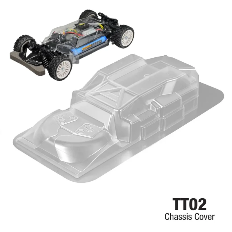 Cubierta de chasis de policarbonato para coche teledirigido, protector antipolvo para eje de transmisión del Motor ESC, compatible con TAMIYA TT02,