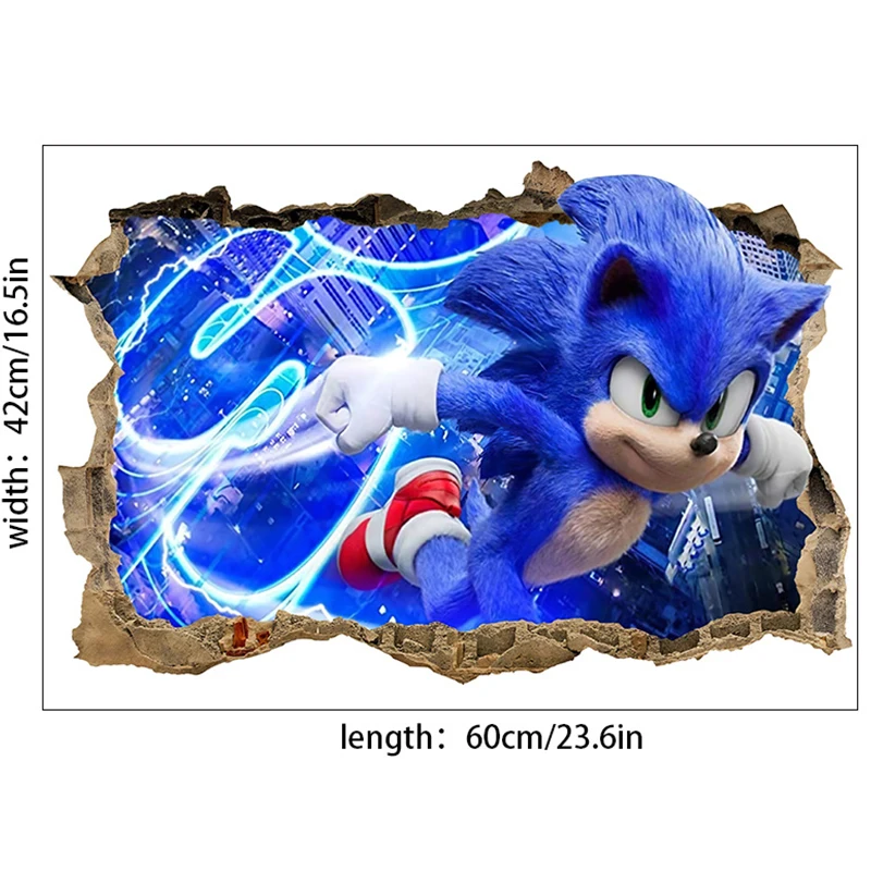 4 Styles Sonic The Hedgehog Children Room Decoration Stickers Cartoon Anime Character Image Car Waterproof Sticker Wholesale