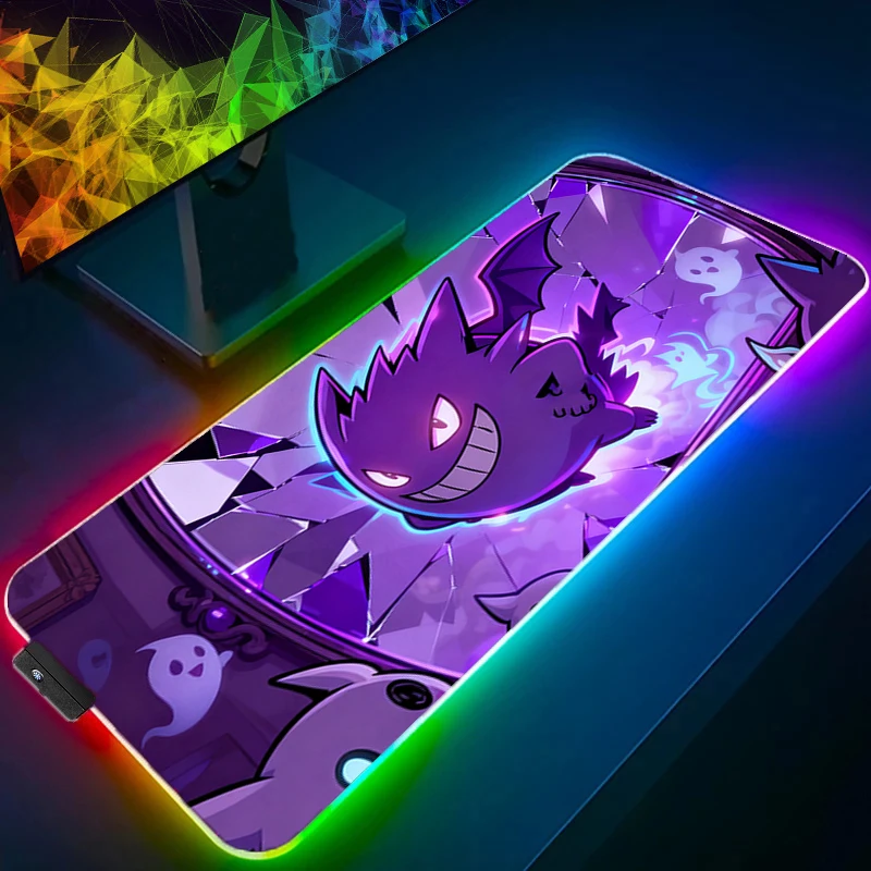 Backlight muismatten RGB P-Pokemons Charizard Computer tapijt Laptop LED Toetsenbord Pad Pc Anime Muismat Gaming Bureau Mat