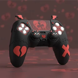 PlayVital Gothic Imp Black Silicone Case for PS5 Controller – Anti-Slip Protective Cover with 4 Thumb Grips & 6 Stickers