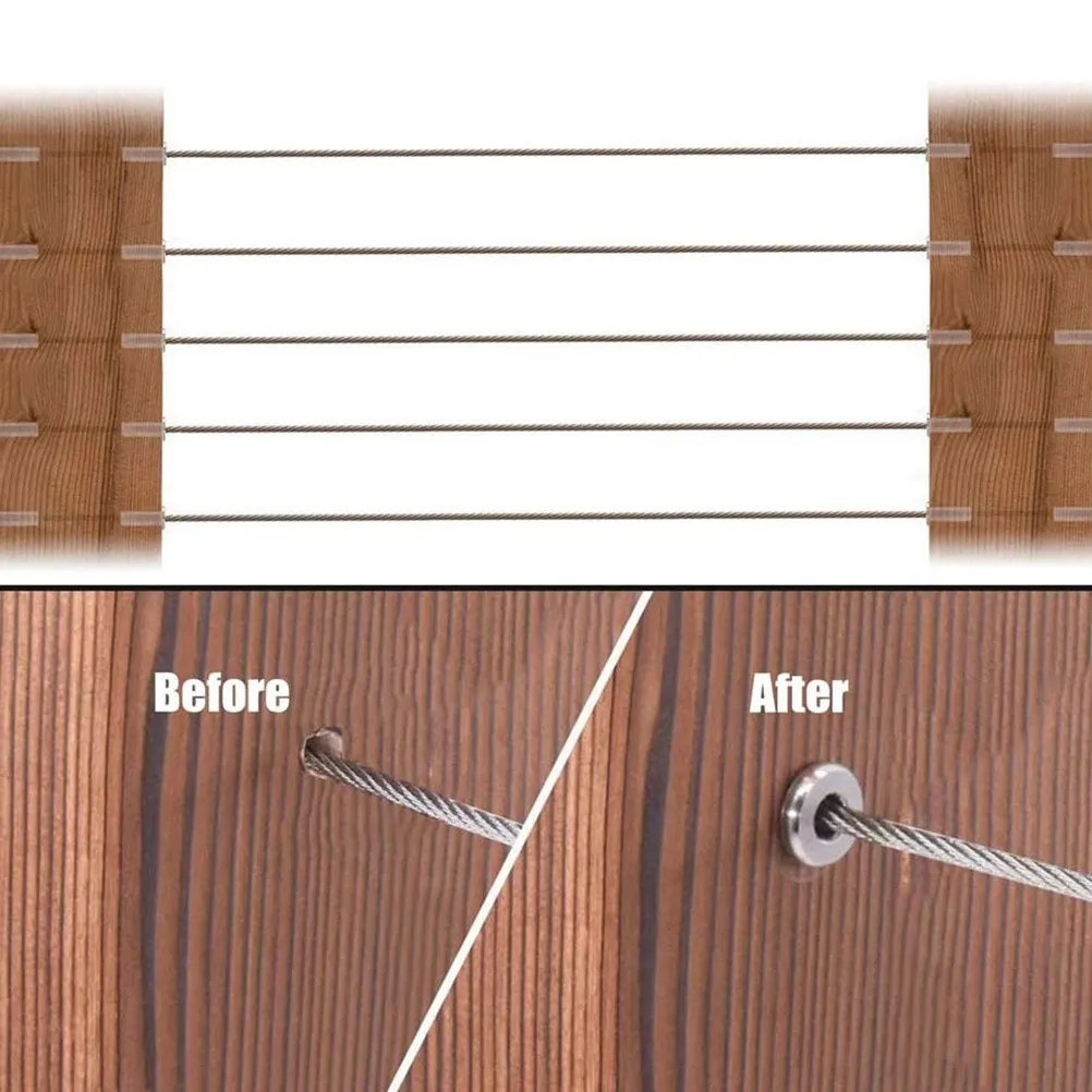 

20Pcs Deck Cable Railing Sleeves Stainless Steel Wire Rope Protective Fittings for Outdoor Indoor Use Wire Rope Railing Sleeve