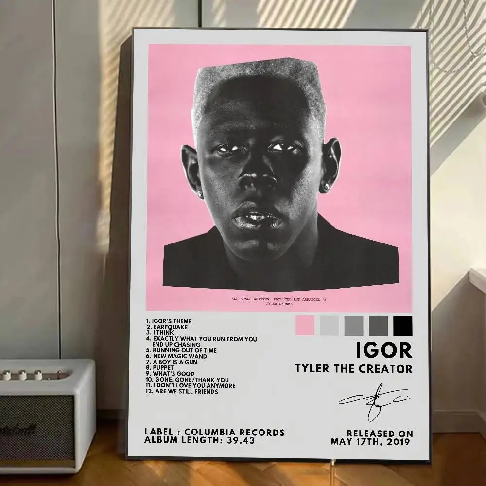 مغني الراب T-Tyler The Creator ملصق معرض يطبع ذاتية اللصق ديكور المنزل الديكور صور مطبوعة للحوائط ملصق غرفة المعيشة