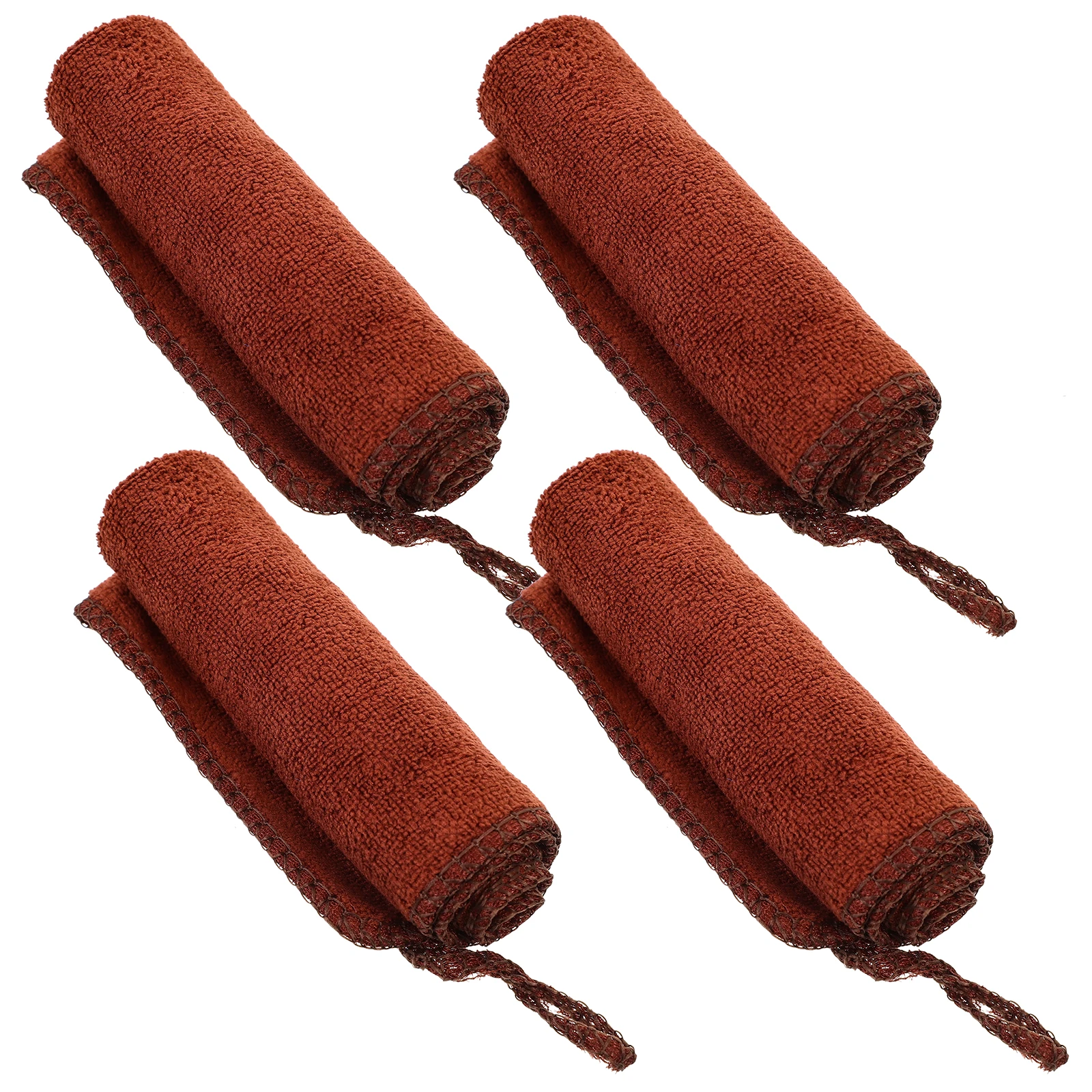 4 قطع من مناشف الوجه المربعة المصنوعة من الألياف الدقيقة الصديقة لتنظيف الوجه والسفر والمنزل، قماش غسيل ماص مقاوم للبهتان