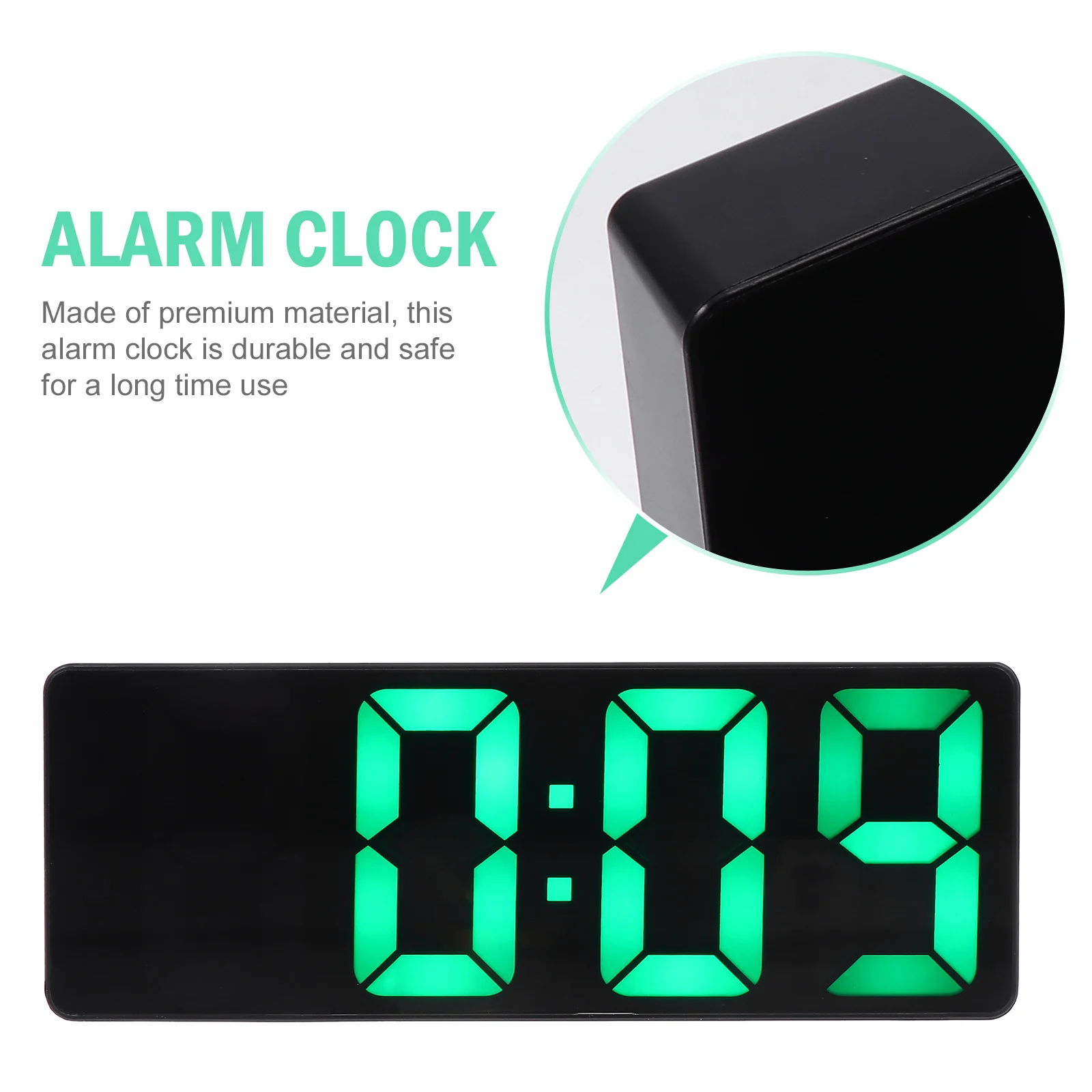 

1 set 1 Set Rectangular Digital Alarm Led Display Compact Silent Electronic Clock Decorative Home Office Bedroom Clock