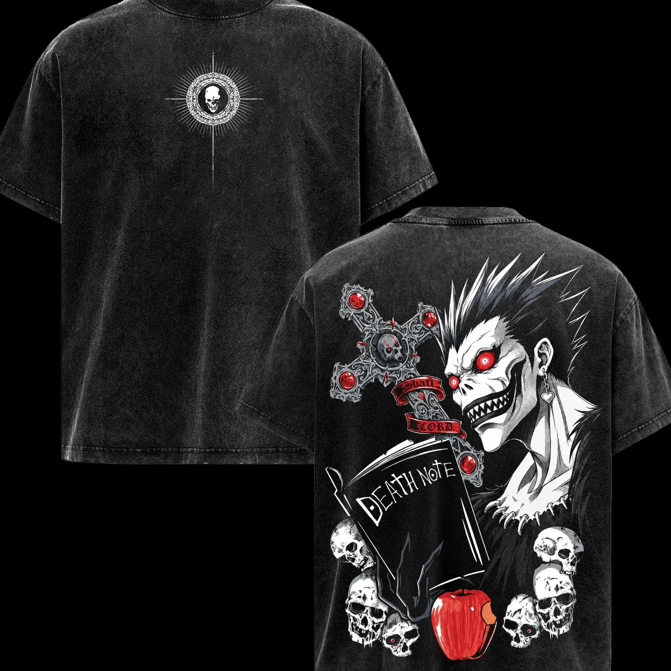 Death Note Graphic T‑Shirt Vintage L Lawliet Print Men Women Casual Short Sleeve Unisex Streetwear Retro Washed Anime Tees Tops