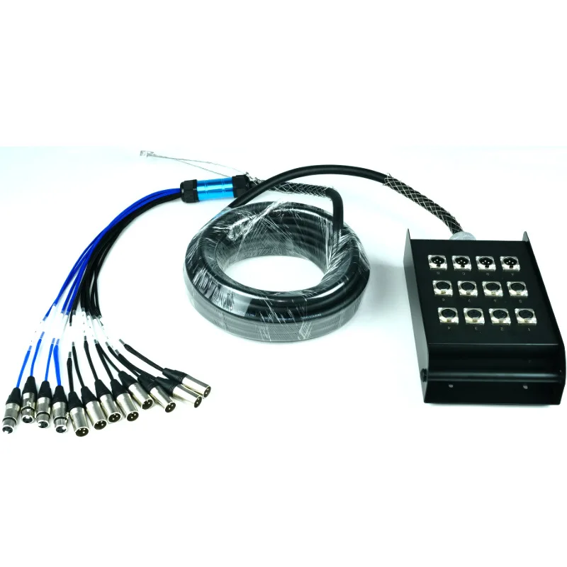 12-way Multi-core Oxygen-free Copper signal Cable 12-channel Stage Mobile Junction Box Audio Cable XLR Box/winding Reel