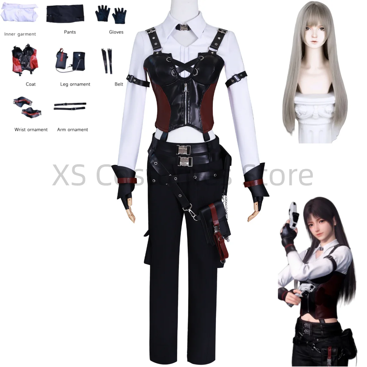 

Anime Love and Deepspace Heroine Zayne Xavier Rafayel Miss Hunter Cosplay Costume Sexy Uniform Sets