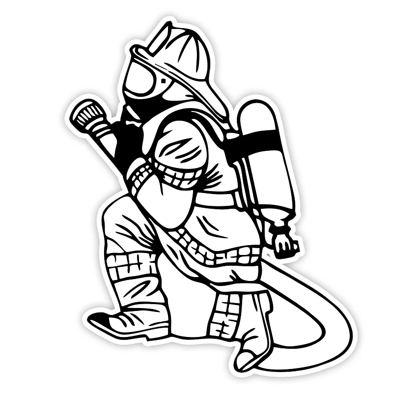 40334# Die-Cut Vinyl Decal Firefighter Car Sticker Waterproof Auto Decors on Car Body Bumper Rear Window