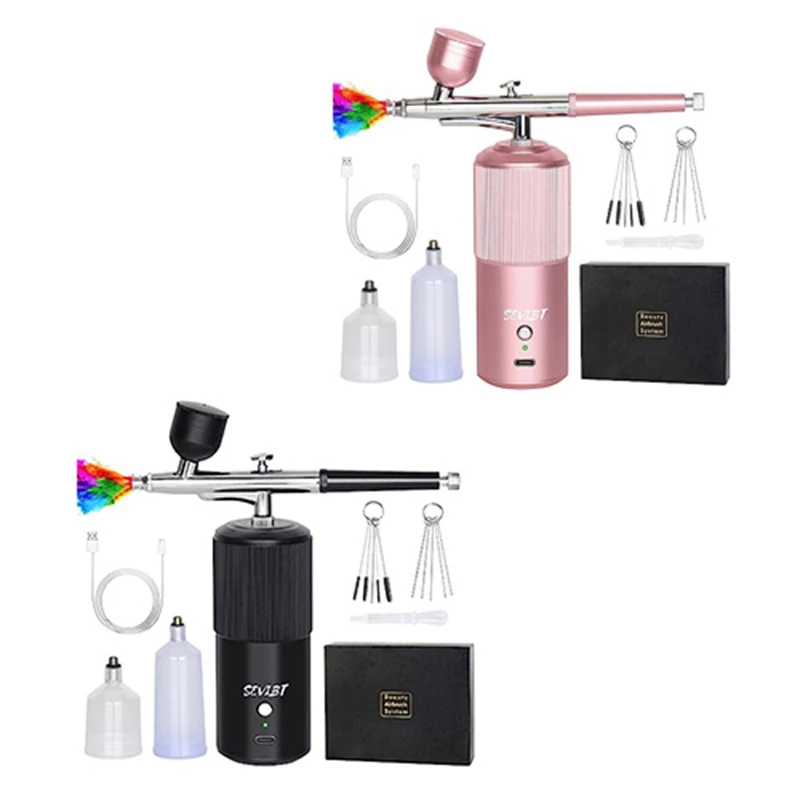 Airbrush Set Kit Rechargeable Handheld Airbrush Compressor For Nail Art, Makeup A