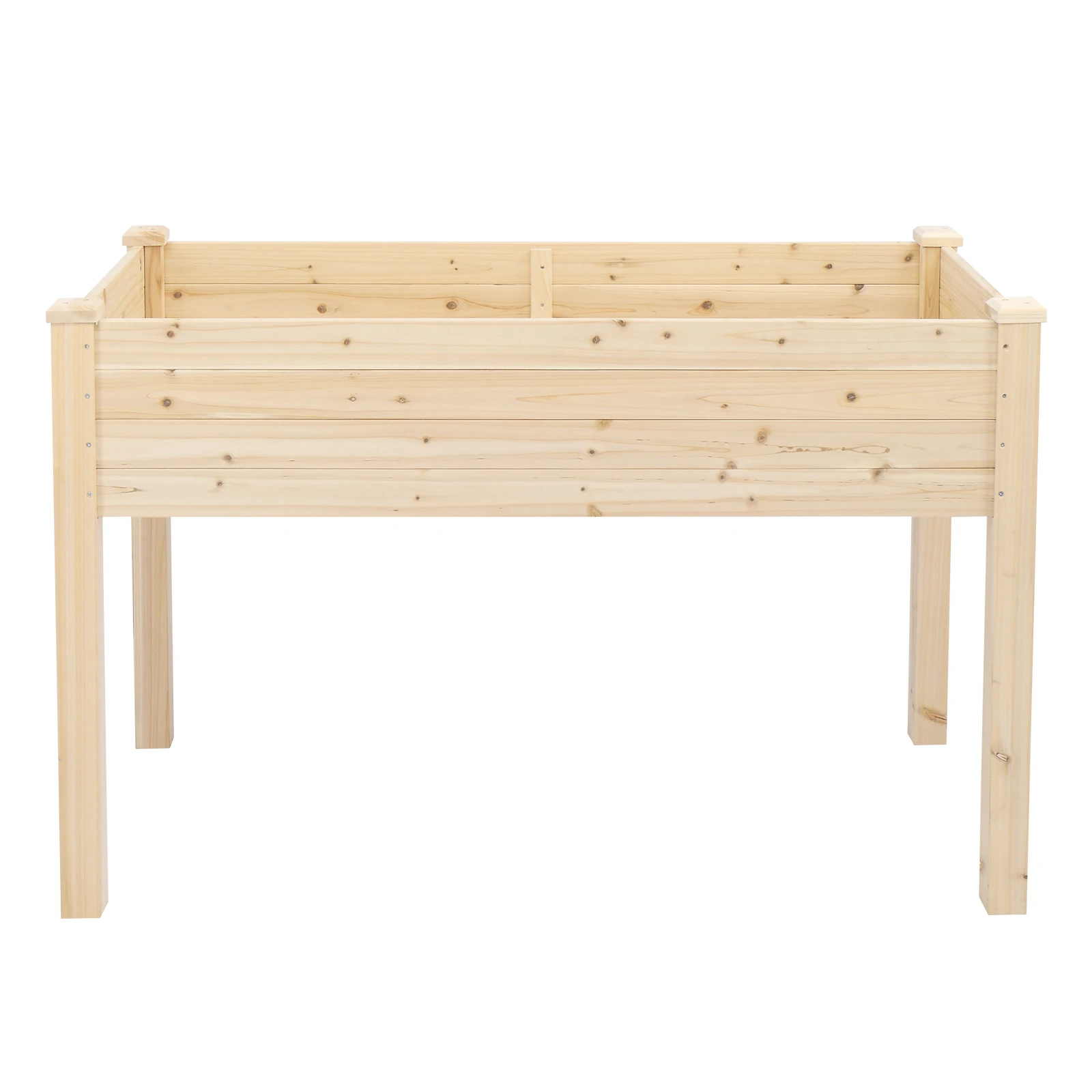 119×57×76cm Elevated Wood Raised Garden Bed with Legs, Natural Fir Wooden Elevated Planter Box for Vegetables Flowers Herbs Backyard Patio Gardening
