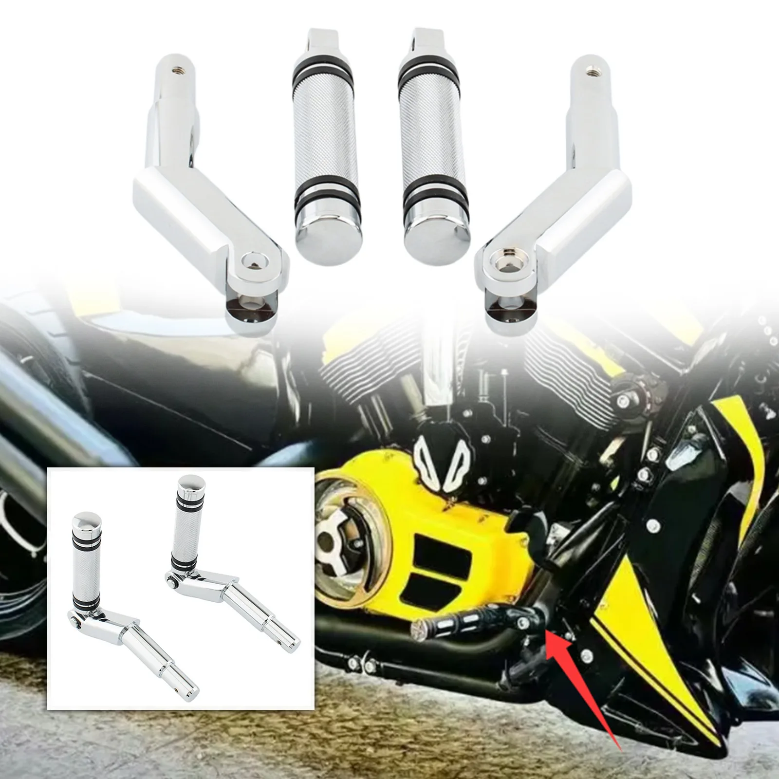 For Harley V-Rod Muscle 2002-2017 Night Rod VRSC Special 2007-2017 Foot Rest Pegs+Bracket