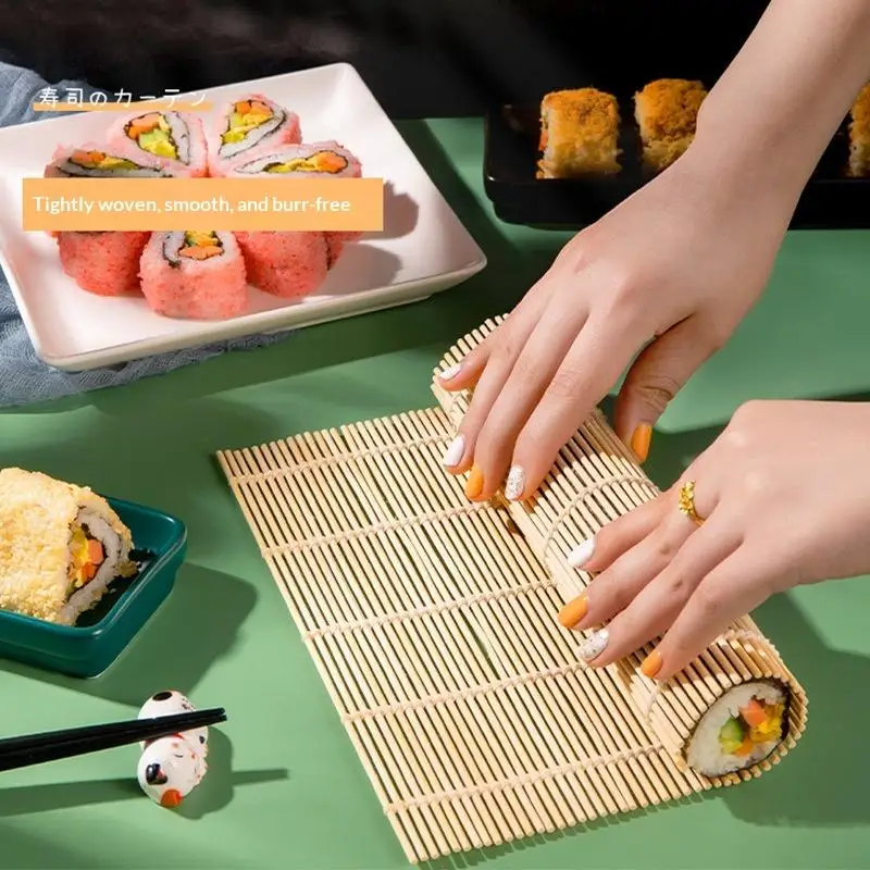 DIY Bamboo Sushi Maker Rolling Mat Sushi Tools Rice Rollers Kitchen Gadget Hand Maker Food Rice Roll Mold Cooking Accessories