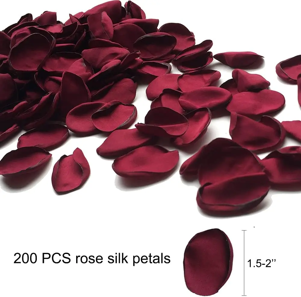 200pcs Red Rose Petals for Wedding Handmade Silk Flowers Marriage Decoration Valentines Day Artificial cañon petalos boda