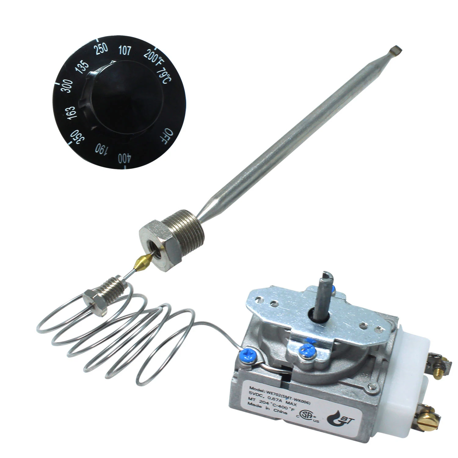 Replacement of Robertshaw Thermostat RX-1-36 Natural LP Gas Fryer Thermostat Control Valve with Knob 400F