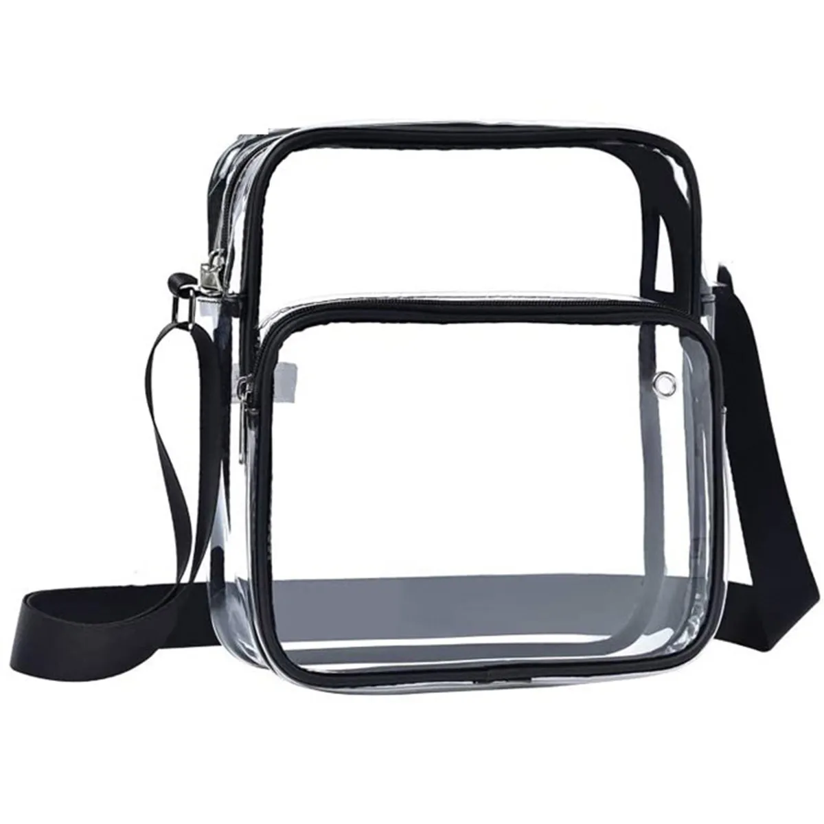 

Hand-free Transparent Crossbody Bag PVC Waterproof Messenger Bag Headphone Jack Design Shoulder Bag for Concerts Sports Events