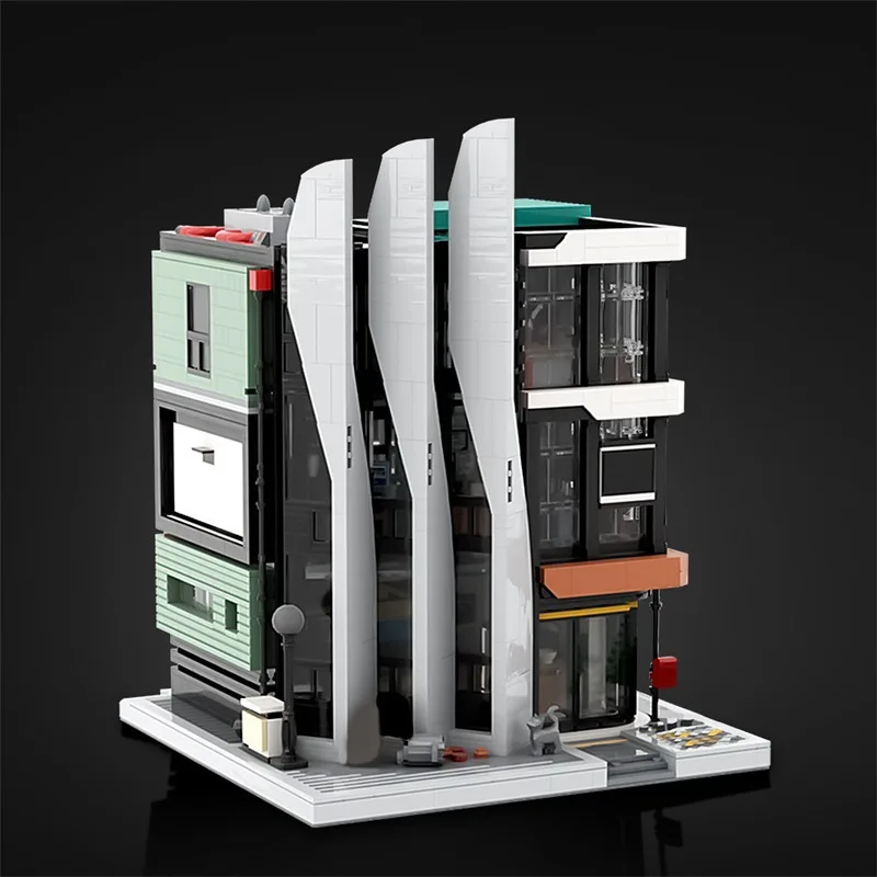 MOC Arquitectura Moderna, El Jefe de la Oficina en la Parte Superior, Bloques de Construcción de Modelos, Ladrillos de Alcaldía, Juguetes de Construcción Modulares Mini para Niños, Regalo