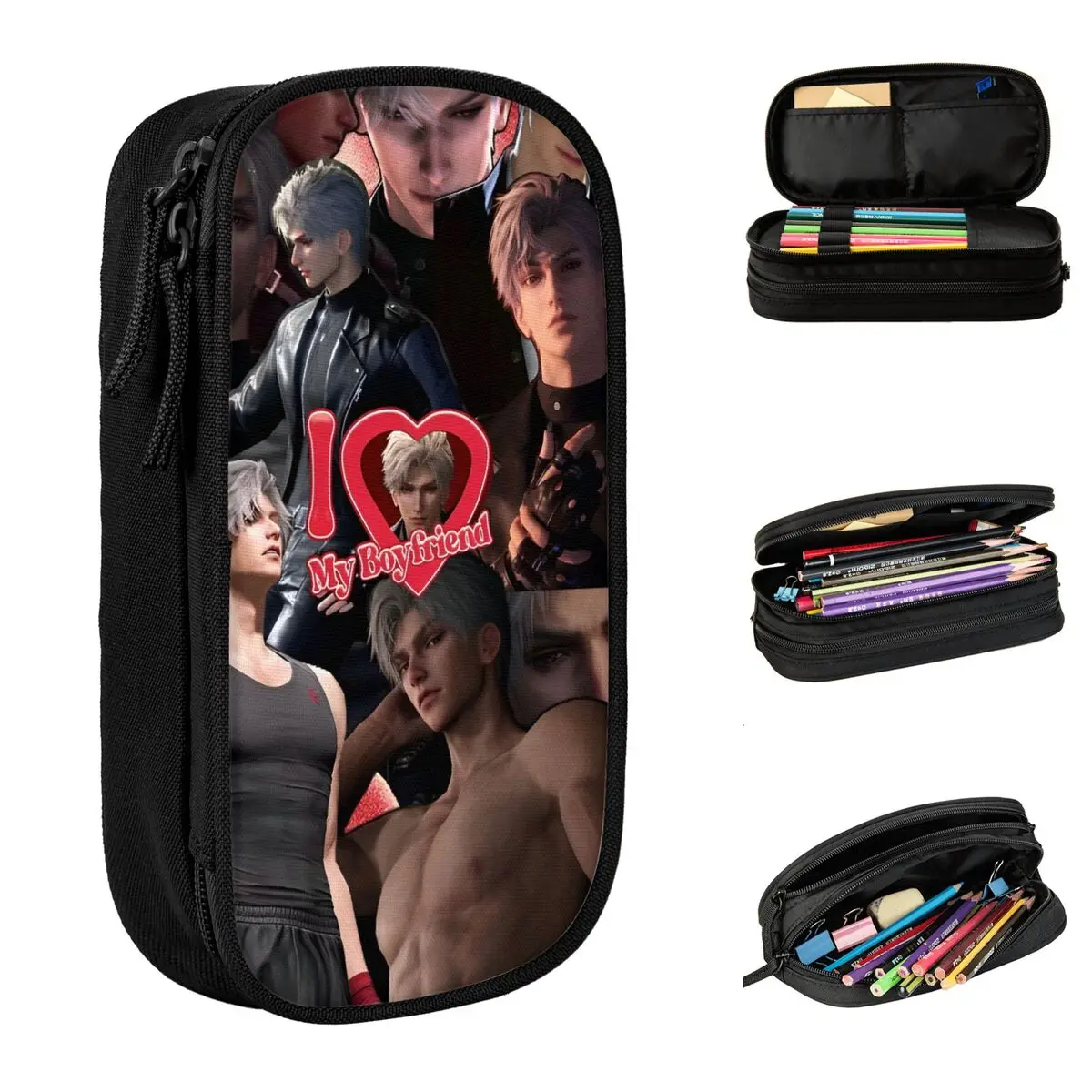 

Love And Deepspace Sylus Rafayel Game Pencil Case School Pencil Cases Double Layer Boy Girl Cool Large Pencil Box Schoo