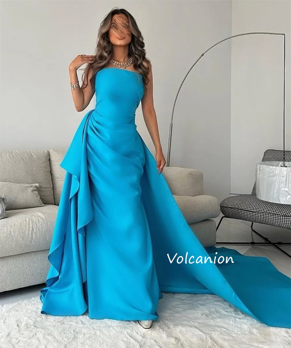 Gaun Panjang Tanpa Tali A-line Wiru Kustom Dipesan Lebih Dahulu Acara Pesta Malam Formal Indah Kualitas Tinggi