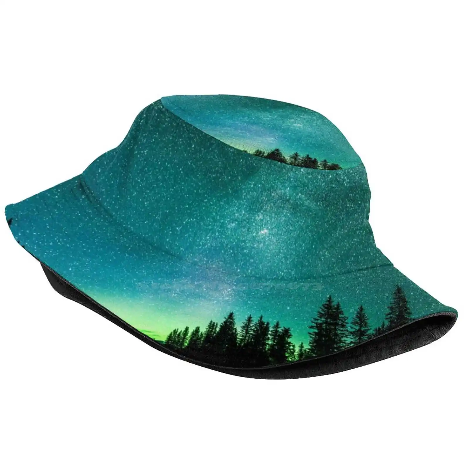 Aurora Borealis Aka Northern Lights Sun Cap Fisherman Hat Bucket Hats Aurora Borealis Northern Lights Nature Mountains Neon