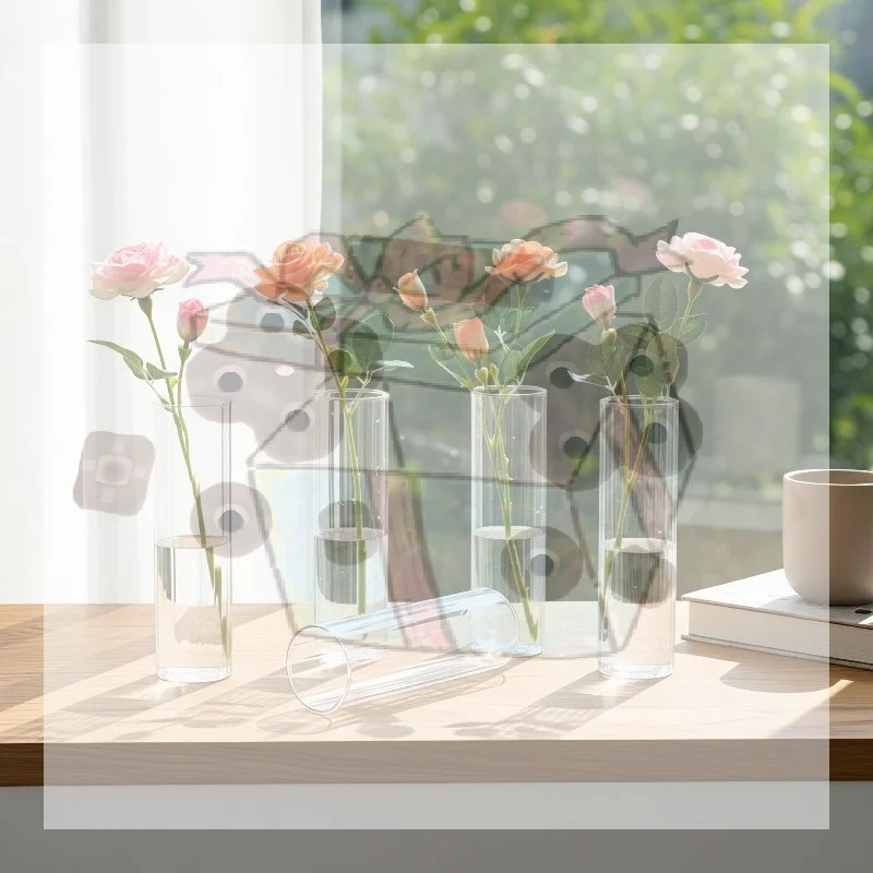 【CC】Clear Straight Plastic Vase, Tabletop Centerpiece For Fresh Flowers, Hydroponic Plants, And Florist Shop Floral Display