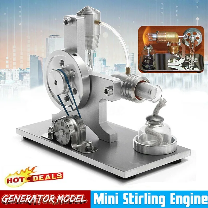 Stirling Engine Model External Combustion Motor Generator Science Experiment Toy Educational Steam Power Physics Teaching Tool