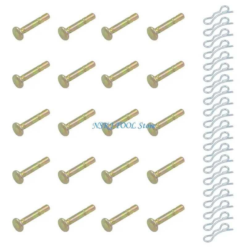 L8RC Pack of 20Pairs Shear and Cotter Pin Snow Blower Accessories Zinc Alloy 1/4
