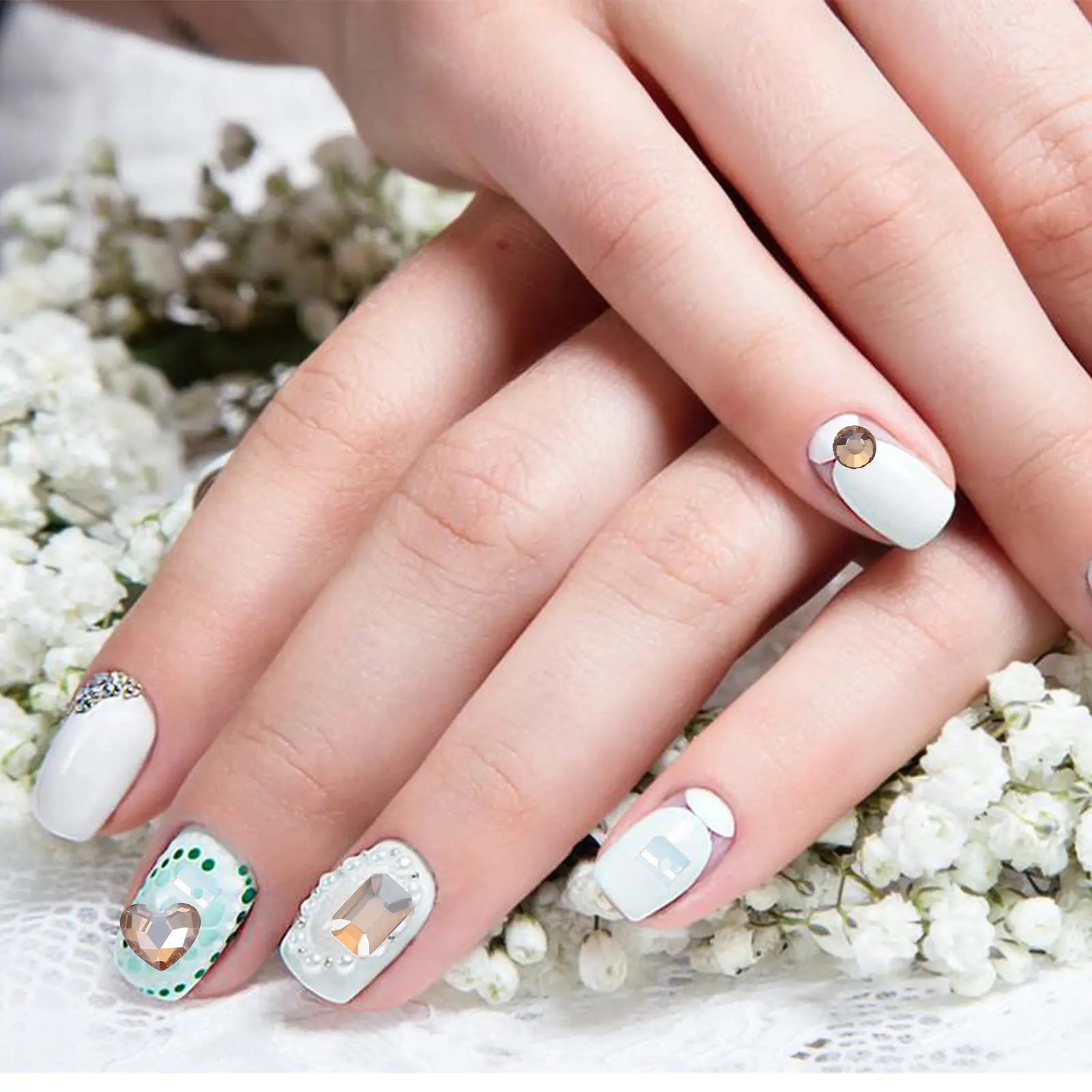 

1 Box Color Nail Charms High Quality DIY Manicure Tools Rhinestone Nail Art Decorations Manicure Tools