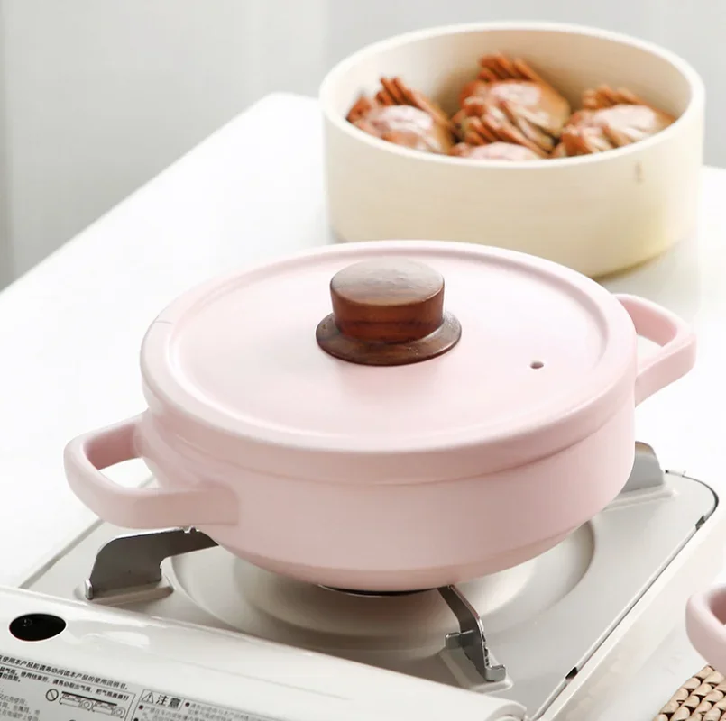 Household Gas Casserole Open Flame High Temperature Resistant Clay Pot Rice Stone Pot Shallow Pot Gas Casserole For Cooking Pot