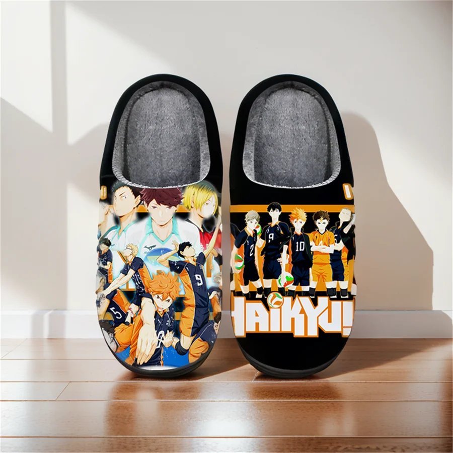 

Anime Cartoon Cute Home Slippers Haikyuu!! All Character Winter Warm Slippers For Man Woman Boy Girl Halloween Gift