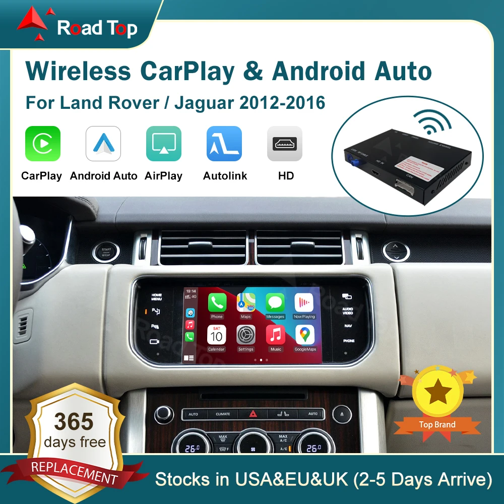 RoadTop Carplay اللاسلكي لاند روفر جاكوار رينج روفر إيفوك ديسكفري 2012-2016 أندرويد واجهة السيارات مرآة لينك AirPlay