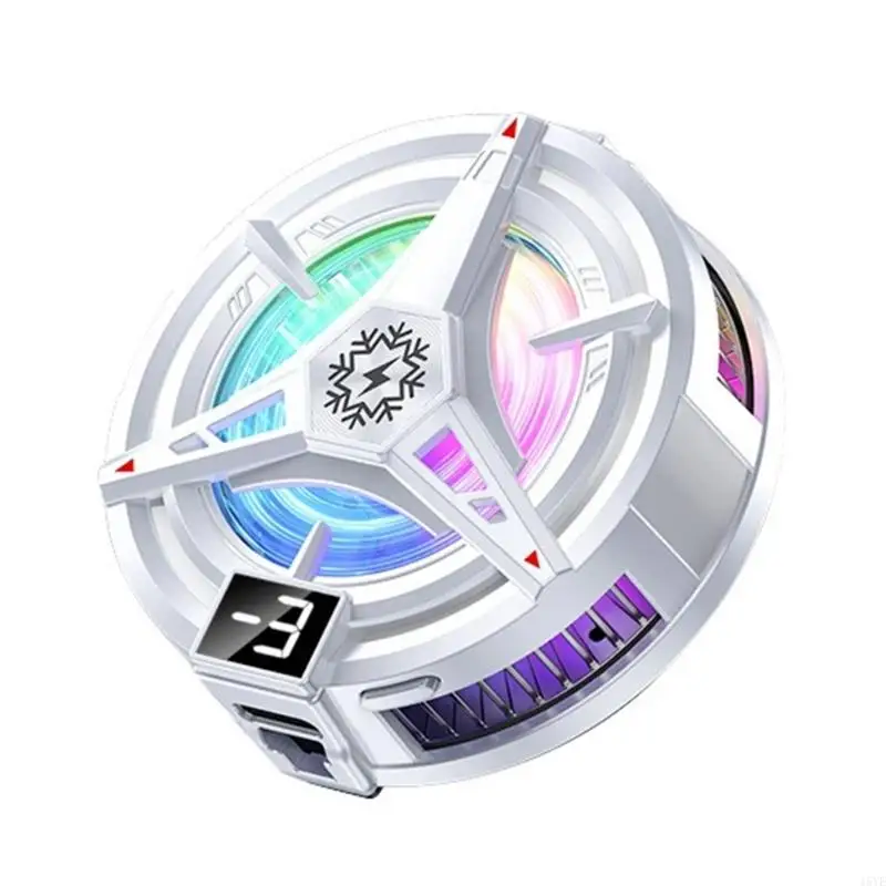 Quick Cooling Semiconductor Phone Cooling Fan Digital Screen 3 Speed Mode with Low Noise Design for Most Smartphones