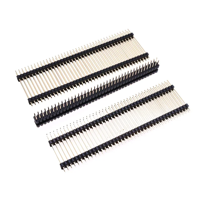 2.54mm Pitch Double Row Male Header 2×40Pin 21/23/25/30/35mm Long Double Plastic Pinheader PCB Connector for PCB Assembly