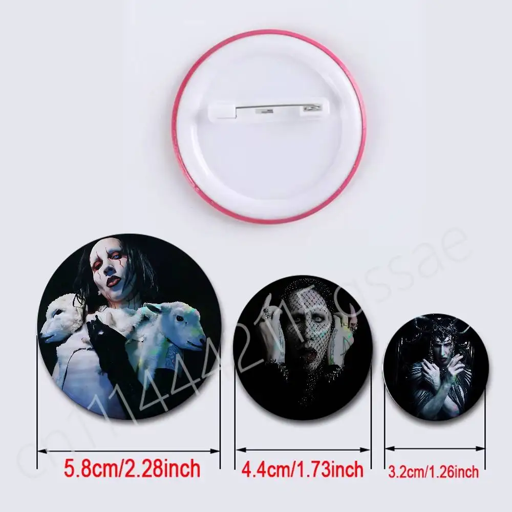 FOR Marilyn Manson Badges Button Round Creative Pin Brooch Badge Bag Decor Accessories Fans Collect Friends Gifts