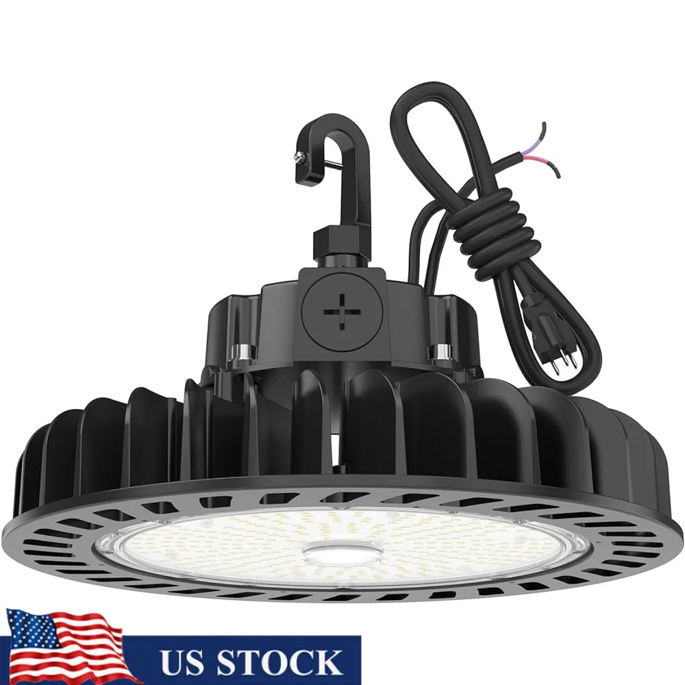 

UFO LED High Bay Light 150W 21750lm Dimmable IP65 Waterproof 1-10V Adjustable Color Temperature UL Listed Fast Installation