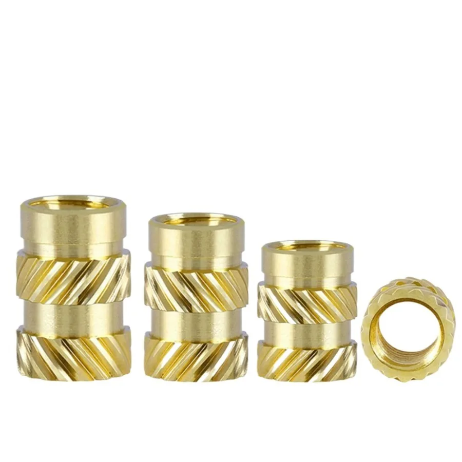 Brass Insert Knurled Thread Nut Hot Melt Heat Injection Molding Embedment Copper Nut M1 M1.4 M1.6 M1.7 M2 M2.5 M3 M4 M5 M6 M8