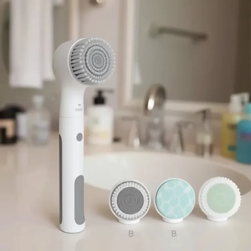 Electric bath brush Automatic waterproof back rub bath brush Long handle 5-in-1 bath brush Rub ash back