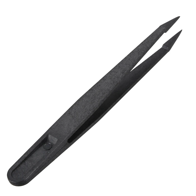 20 Pcs Black Plastic Tip Head Anti Static Tweezer 12Cm Length