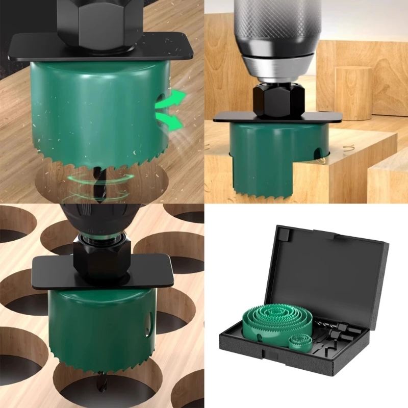 5/8/13PCS Woodworking Hole Opener Set Wood Boards Metal Plastic Reaming Drills Bit Kit Hole Saw Cutter Rotating Tool M4YD