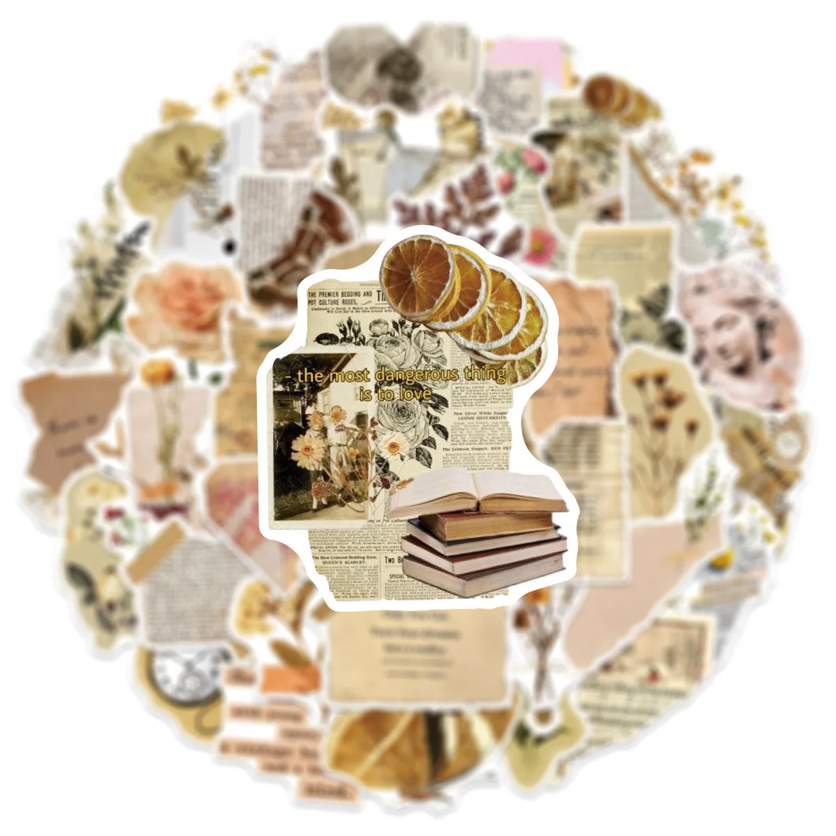 10/50PCS Adesivos de Estilo Retrô com Páginas Quebradas, Adesivos Divertidos para Livros, Jornais, Decoração de Graffiti, Brinquedos DIY, Decalques para Laptop, Guitarra e Bicicleta