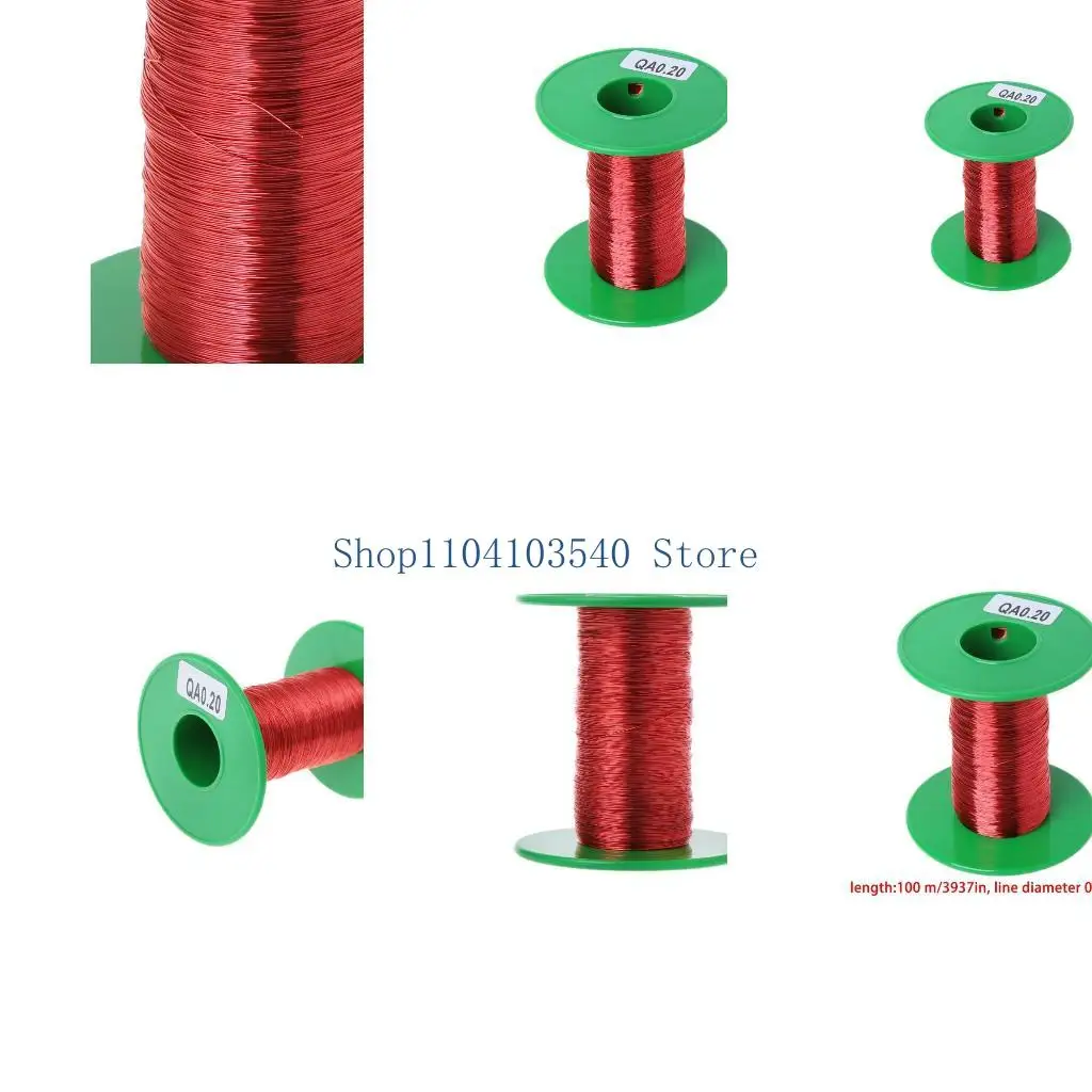 02DC 100m QA Polyurethane Enameled Copper Wire 0.2mm Welding Wires Coil Winding