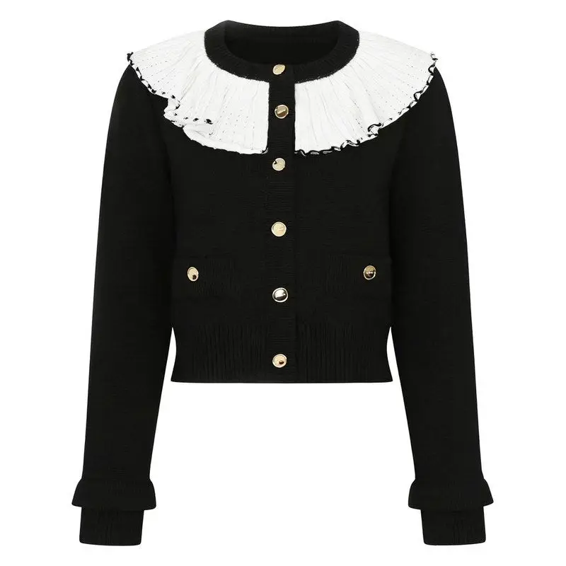 

High Quali Knitted Color Blo Long Sve Women's Outerwear Faionable Spring Autumn Cardigan Iuencer Sle European R...