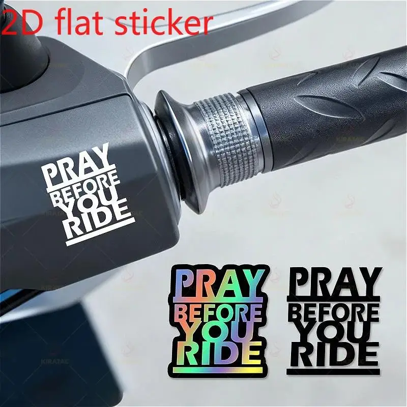 

4 шт./компл. черно-белые текстовые наклейки «PRAY BEFORE YOU RIDE», водонепроницаемые клейкие наклейки для декора велосипедного ноутбука