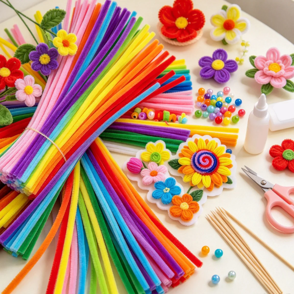 153/298pcs Bendable Chenille Stems 11.8 Inch Colorful Fuzzy Pipe Cleaners For DIY Art Crafting And Handmade Gift Projects ZSY