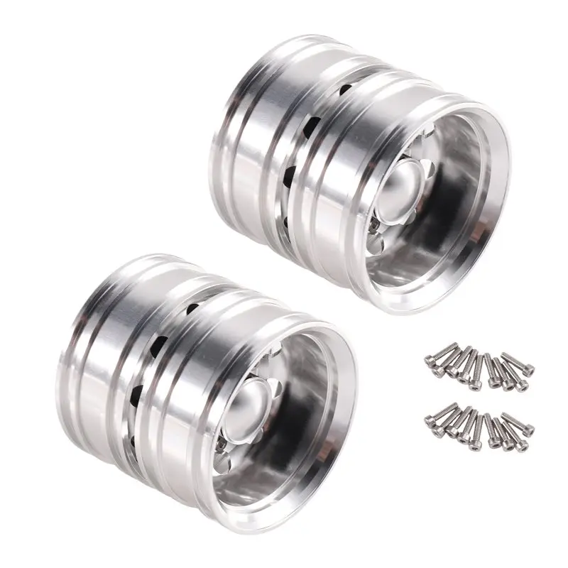 MACH-2Pcs Metal Upgrade Rear Wheel Hub Rim For 1/14 Tamiya RC Truck SCANIA 770S R620 VOLVO FH16 ACTROS 3363 AROCS Car